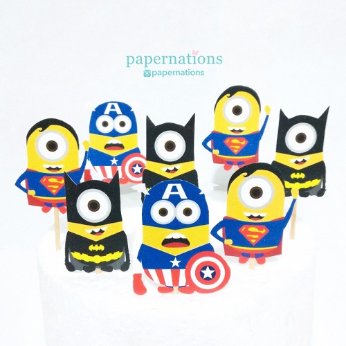 Minion Avengers Cupcake Toppers